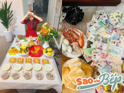 Bếp Eva - Phan Như Thảo sắm cỗ cúng Thần Tài đẹp mắt, gái 3 con Hải Băng bày nhiều tiền, vàng