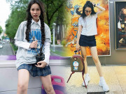 Thời trang - Hiền Thục làm nữ sinh đến trường cũng phải gợi cảm, diện chân váy ngắn cũn khoe chân "kiếm Nhật"