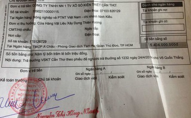 Với 4 tờ vé số, anh Thắng đã trúng hơn 5.4 tỷ đồng.