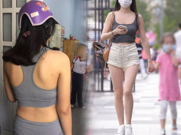 Đỏ mặt với những mẹ mặc đồ kiệm vải đi đón con