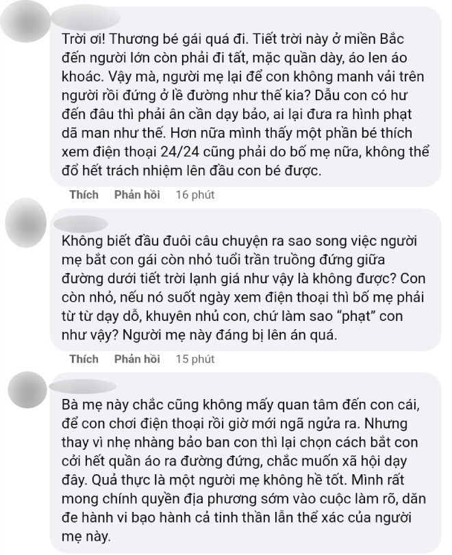 Cư dân mạng bức xúc với hành động của người mẹ. (Ảnh chụp màn hình)