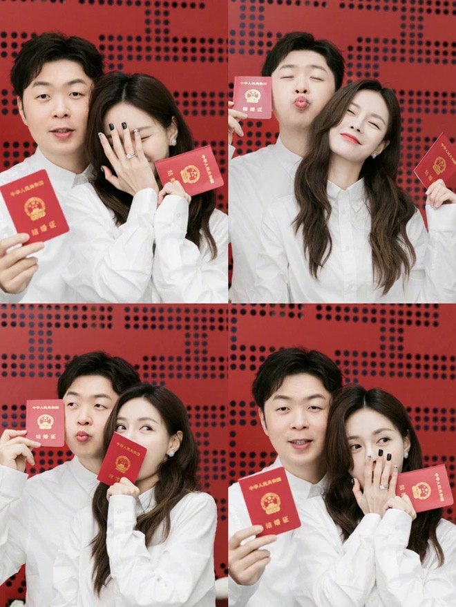 Hình ảnh cưới nhí nhố của cặp đôi.