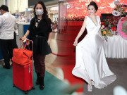 Thời trang - Bà Phương Hằng "lên đồ" ra sân bay sành hết cỡ: Diện quần da chất chơi, tay xách túi cá sấu