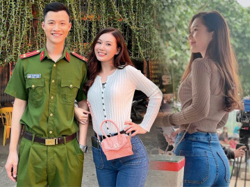 Y tá Ngọc Phố Trong Làng diện áo phông quần jeans cũng nổi bật