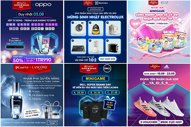 Loạt minigame dễ chơi dễ trúng, quà lại khủng là một trong những đặc sản của “Ngày siêu thương hiệu” Lazada.