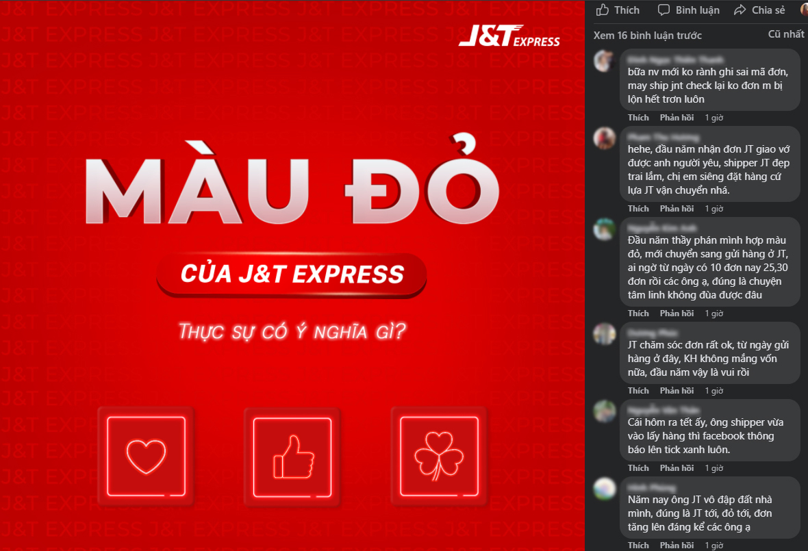 Ảnh chụp màn hình từJamp;T Express Việt Nam fanpage