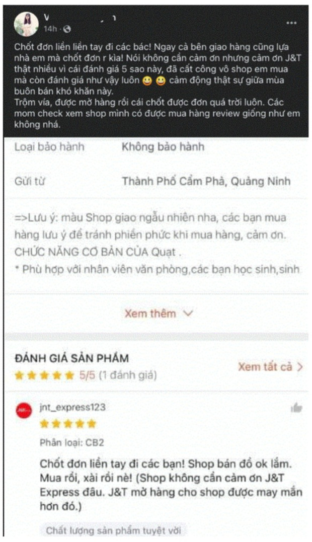Jamp;T Express review 5 sao cho các shop online trên sàn TMĐTbr /
Nguồn ảnh: Sốp Pi ahihi