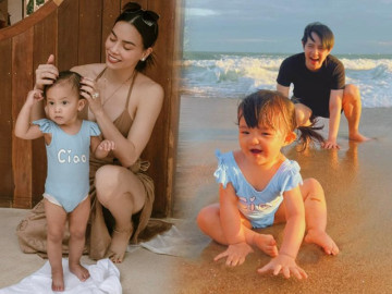 Ái nữ nhà Đông Nhi, Hồ Ngọc Hà đụng hàng mẫu áo tắm