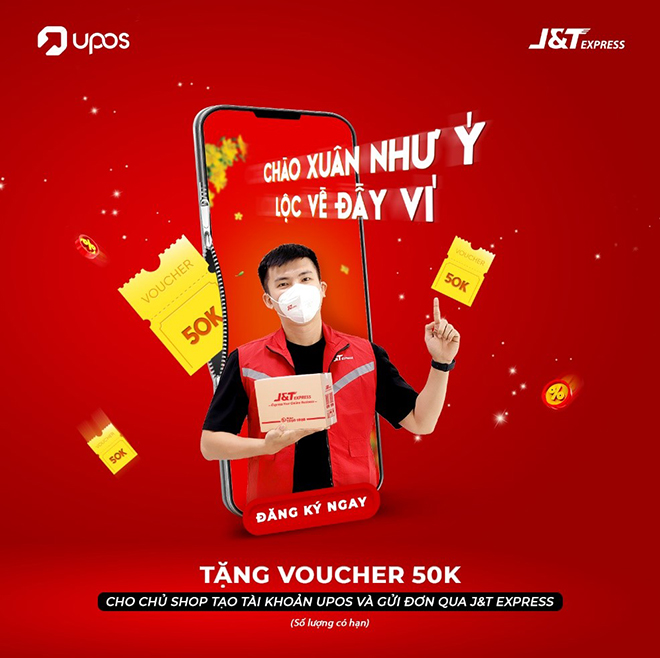 Jamp;T Express tặng voucher cho chủ shop gửi đơn