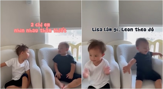 Tuy vậy cậu bé vẫn không ngừng thể hiện tình cảm với chị mình, nhìn chị trìu mến, còn bắt chước theo những hành động của chị.