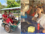 Giải trí - Là minh tinh Hollywood, Angelina bị bắt gặp ngồi xe tuk tuk, ăn quán vỉa hè ghế nhựa