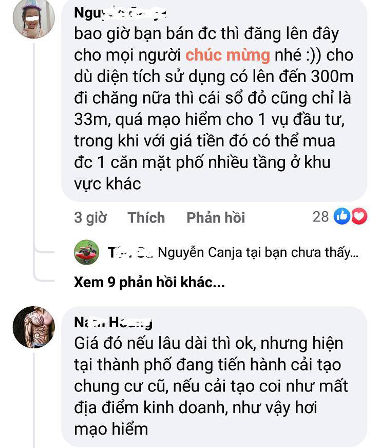 Đa phần ý kiến cho rằng mức giá quá cao, dù là điểm kinh doanh tốt