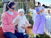 Thời trang - Sành điệu như Phạm Hương tới lúc chăm con cũng phải bỏ vội món đồ thời trang này