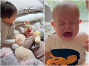 Làm mẹ - Lisa biết chăm em phụ mẹ Hồ Ngọc Hà, Leon nằm hưởng thụ cũng gào lên ăn vạ