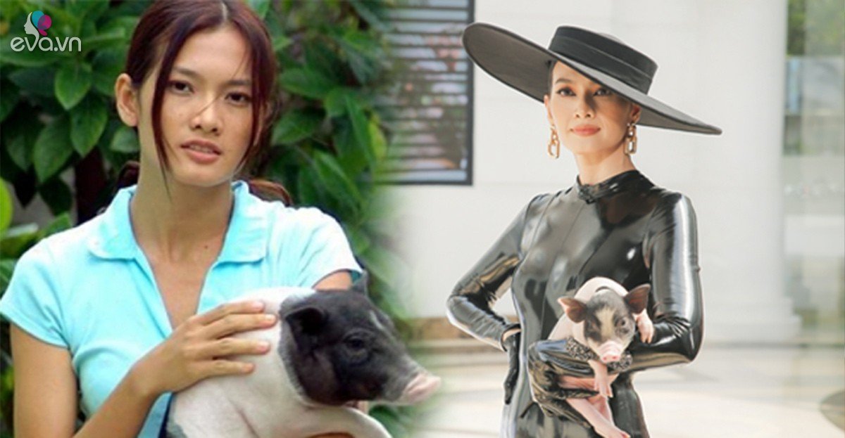 Fans chanted Minh Hang’s name because Anh Thu wore shiny leather and carried pigs on the fashion red carpet
