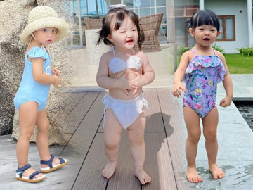 Vẻ ngộ nghĩnh, đáng yêu của 3 bé gái con sao Việt