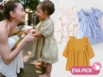 Lisa nhà Hà Hồ mặc váy nàng thơ, các mẹ có thể kiếm được item tương tự giá từ 150K