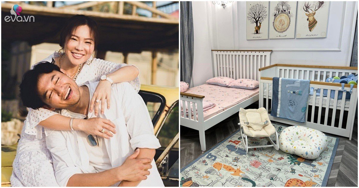 Quy Binh shows off the bedroom made for her first child, small details reveal baby’s gender
