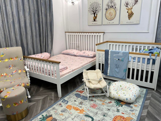 Quy Binh shows off the bedroom made for her first child, small details reveal baby's gender - 5