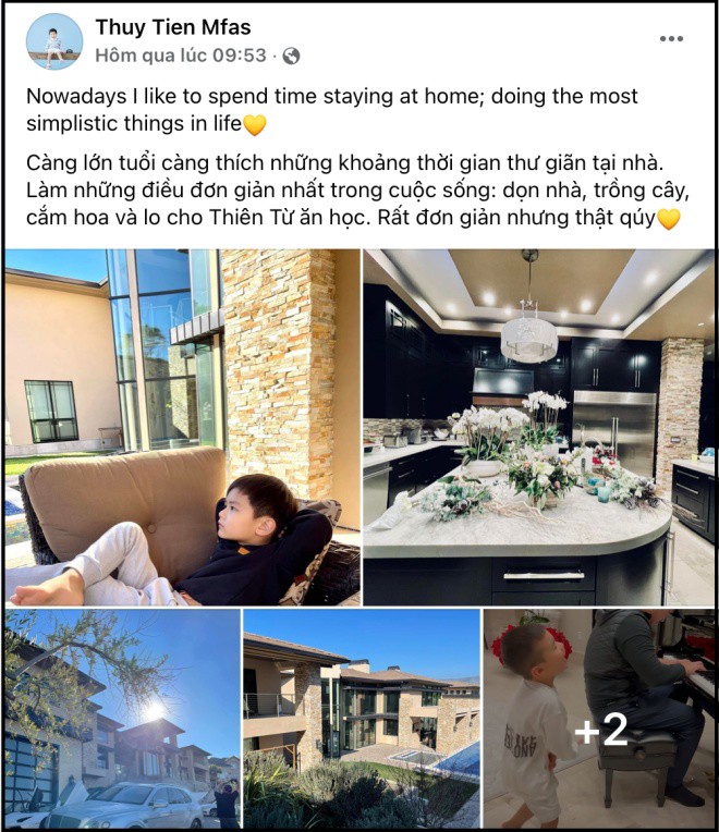 After divorce with Dan Truong, businessman Thuy Tien casually arranges flowers and cleans villa - 4