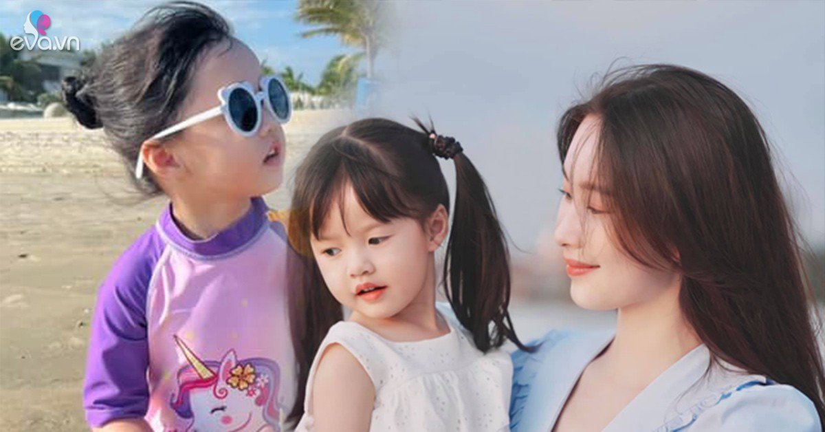 Dang Thu Thao’s daughter will definitely become a future beauty thanks to her mother’s jet black hair
