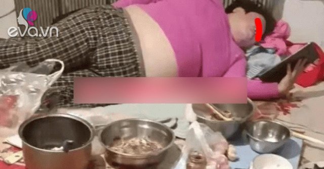 The wife is so lazy to wake up just lying down eating 125kg suddenly the husband’s attitude