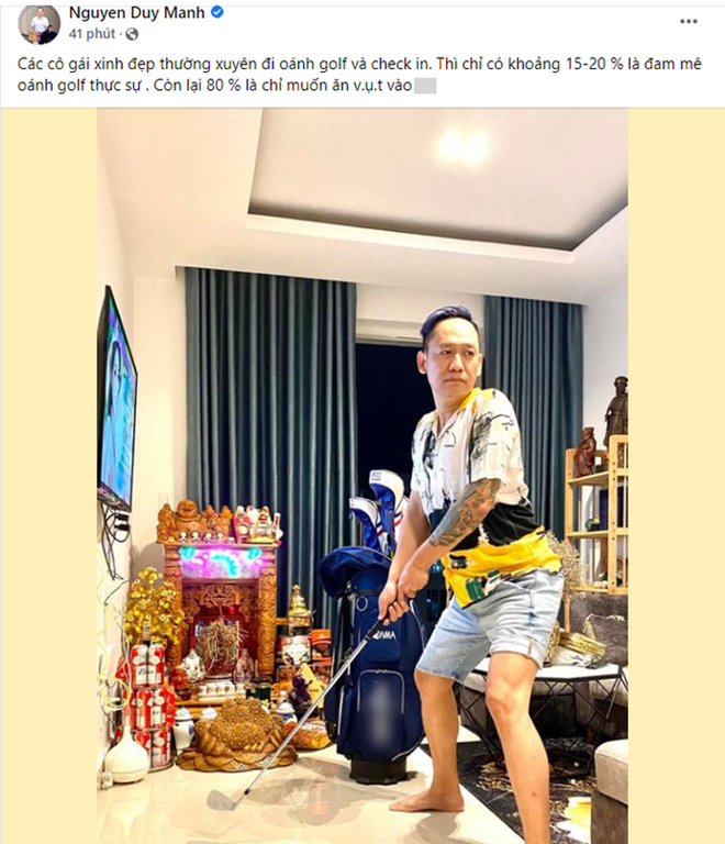 Social media chat about golf: The husband of many Vietnamese female stars speaks, Duy Manh speaks amp;#34;shockedamp;#34;  - 6