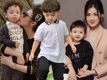 Mới hơn 3 tuổi, con trai Á hậu Tú Anh đã mặc sành điệu