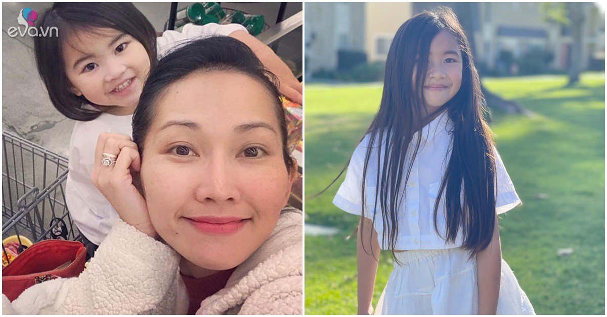 Kim Hien went to USA to give birth to her second child, the child is now 7 years old, the older she gets, the more beautiful she is, just like her mother