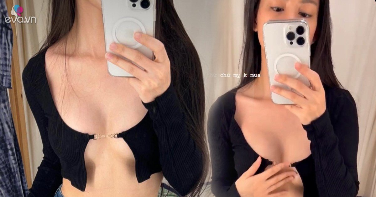 A female singer shows off her breasts in a public dressing room, unexpectedly sexy