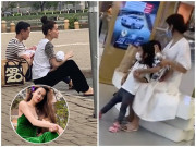 Làm mẹ - Hồ Ngọc Hà, Tăng Thanh Hà bị bắt gặp cảnh giản dị chăm con giữa phố, một nách hai con