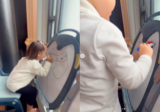 Hai chị em cùng vẽ tranh nhưng chỉ một lúc sau, cậu út nhà Hồ Ngọc Hà đã bỏ cuộc để lại Lisa ngồi một mình tiếp tục vẽ.