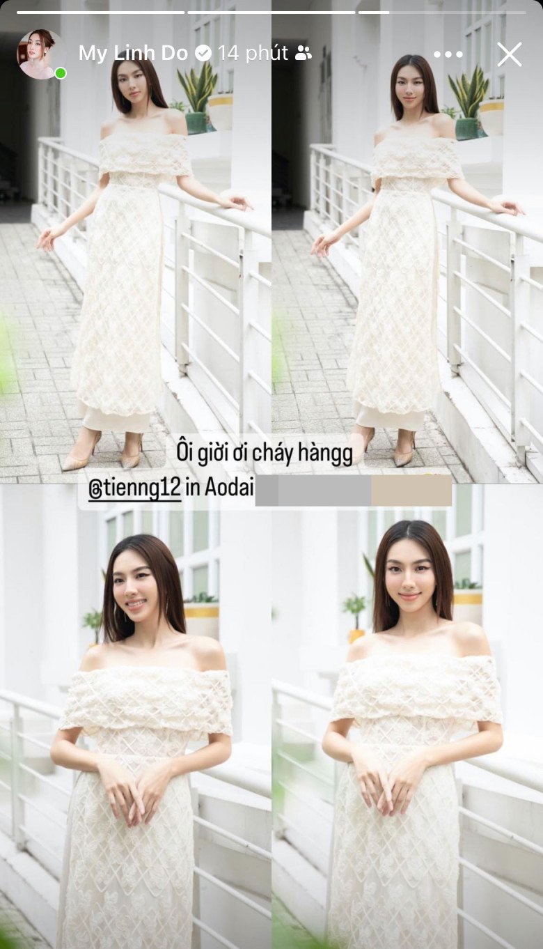 Hoa hậu Thuỳ Tiên mặc áo dài xuyên thấu, amp;#34;cạnh tranhamp;#34; trực tiếp với nàng dâu hào môn họ Đỗ - 8