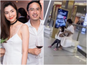 Làm mẹ - Lấy chồng đại gia, Tăng Thanh Hà bị người đi đường chộp cảnh bỉm sữa tay bế con tay ăn kem vất vả