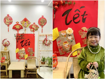 Mẹ Việt chi nửa triệu trang trí nhà Tết đẹp như studio, chụp hình check-in thả ga