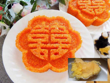 Tết nấu xôi gấc cứ thêm thứ này của con gà, hạt nếp căng bóng, dẻo thơm lại đỏ như son hút tài lộc, may mắn