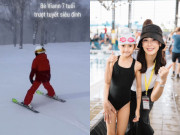 Giải trí - Con gái Hà Kiều Anh 7 tuổi trượt tuyết chuyên nghiệp dưới trời -8 độ, ngoài ra còn biết cưỡi ngựa, múa ballet