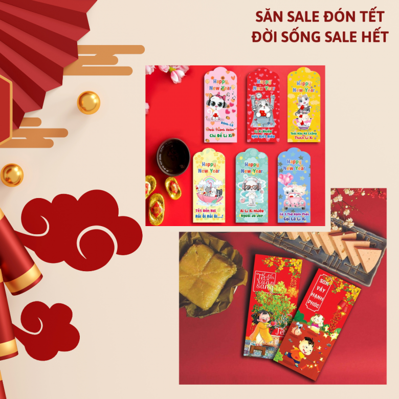 Mẫu bao lì xì dành cho chị em yêu thích những thiết kế nhẹ nhàng hoặc đậm chất cổ truyền hiện đang có giá giảm đến hơn 30% chỉ còn 52.000 đồng.