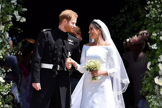 Le prince Harry et Meghan lors de leur année de mariage.