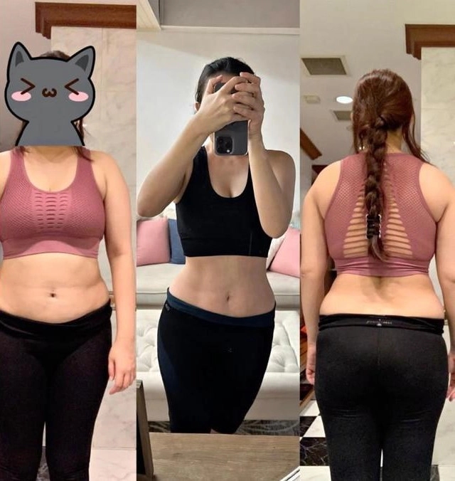 Sau 1 năm nỗ lực, cô giảm tổng cộng được 20kg, ngoại hình thay đổi đáng kể.