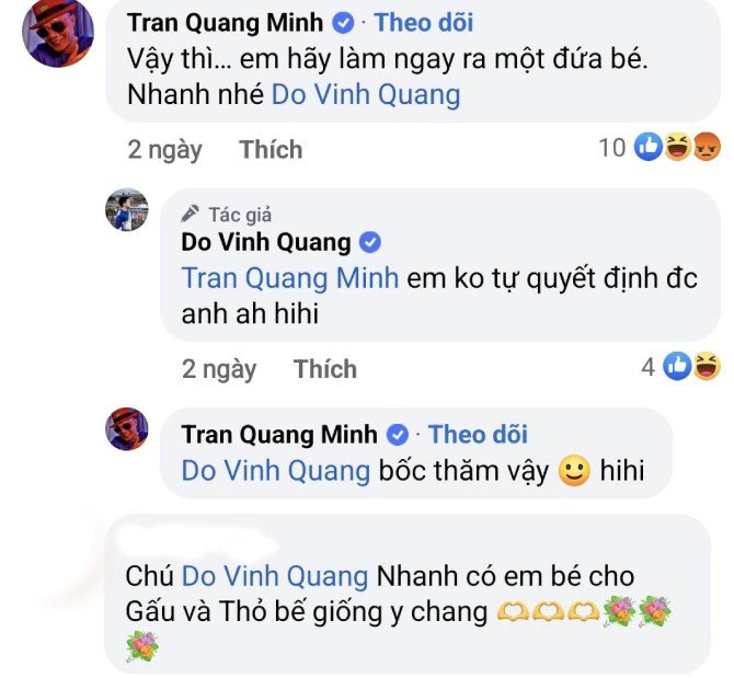 Nhiều bình luận nhắc cặp đôi sớm có con đầu lòng.
