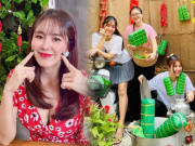 Làm đẹp - Chị em Lê Phương như sinh ba, bùng nổ nhan sắc ngày cùng hội tụ ở quê ăn Tết