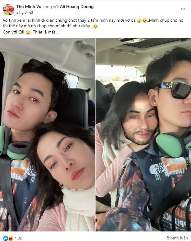 Chụp ảnh kỷ niệm cùng trò cưng Ali Hoàng Dương, Thu Minh dính hiệu ứng hài hước khiến cộng đồng mạng nhận không ra.