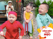 Thời trang - "Mầm non catwalk" nhà sao du Xuân: Con trai Trà My hoá ông đồ, "gái rượu" Pha Lê diện tứ thân nhưng mặt quạo hài hước