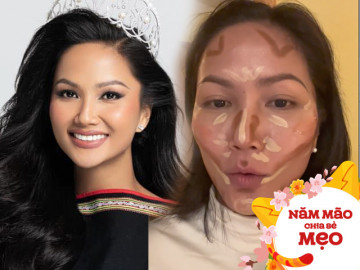 Trang điểm nhanh gọn theo H'Hen Niê, quẹt vài đường có luôn gương mặt thon gọn không cần chụp app