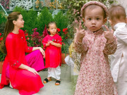 Thời trang - Diện áo dài Tết, Hồ Ngọc Hà mang dép lê đã đành, ái nữ duy nhất cũng đi đôi guốc mộc bình dân