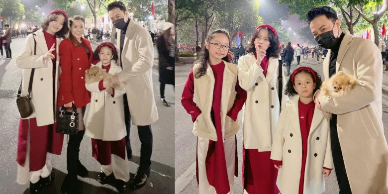 Trước đó, Hồng Đăng gây chú ý khi đeo khẩu trang xuống bố cùng vợ con.