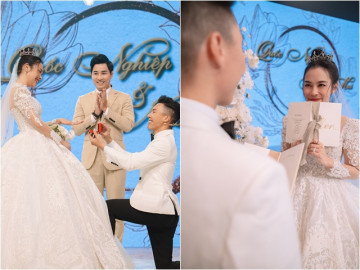 Cảnh đám cưới bất ngờ của Hoàng tử xiếc Quốc Nghiệp và Ngọc Mai: Cô dâu - chú rể cũng ngạc nhiên, vỡ òa