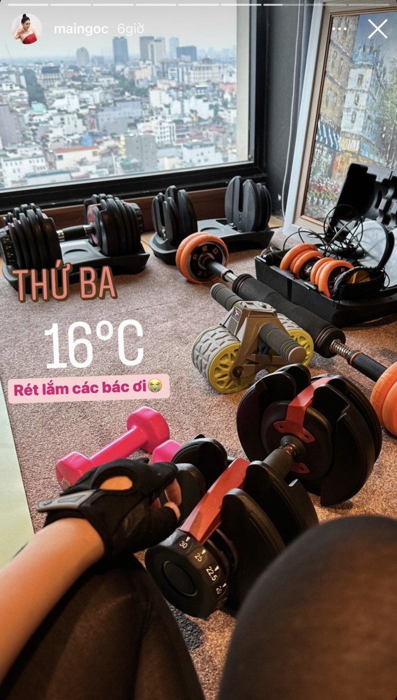 Xuyên suốt mùa Tết, Mai Ngọc bên cạnh việc làm tròn trách nhiệm là một BTV của Đài truyền hình Việt Nam, cô còn là tấm gương gương mẫu của phái đẹp. Những ngày Tết, miền Bắc rét đậm nhưng cô vẫn vượt lười để cháy.