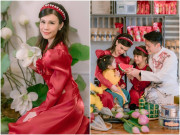 Yêu con - Ca sĩ Thụy Anh cho 2 con mặc áo dài Việt đón Tết ở Mỹ, tiếc nuối vì thiếu vắng Jacky Minh Trí